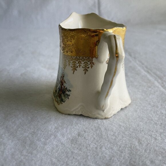 WS George Radisson Creamer Courting Couple 22K Gold Trim USA HK China GEO12 FLAW - Picture 9 of 12
